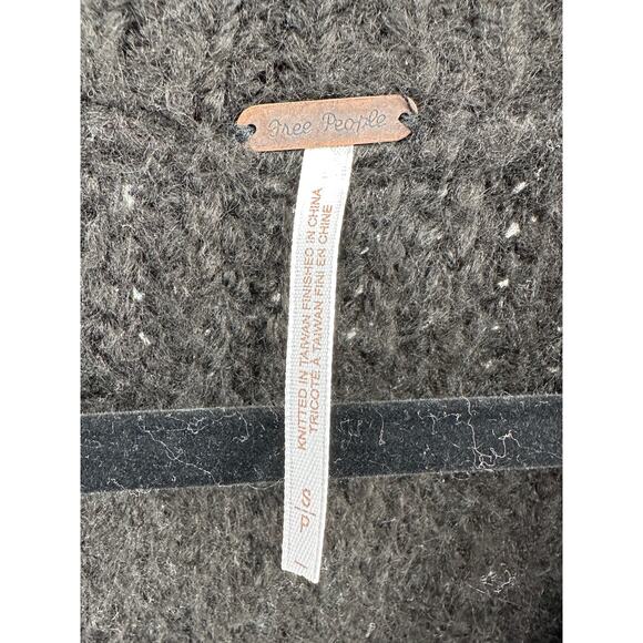 Free People Chunky Knit Blue Bell V-Neck Sweater Small - Picture 8 of 11